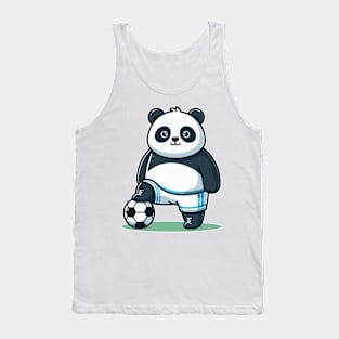 Panda Soccer Player Soccer Ball Tank Top